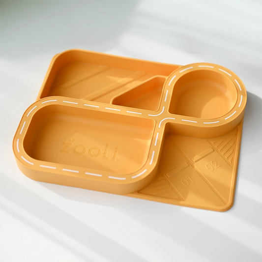 Children's Divided Plate & Placemat - Butterscotch Racetrack