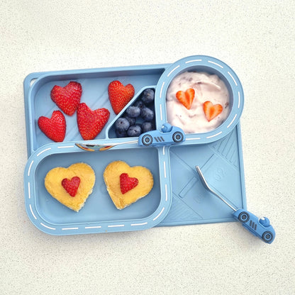 Children's Dinnerware Set - Powder Blue Racetrack