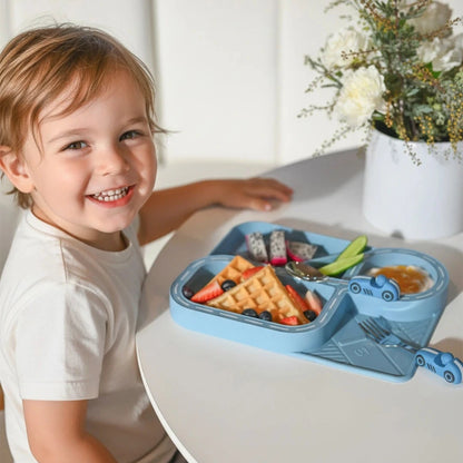 Children's Dinnerware Set - Powder Blue Racetrack