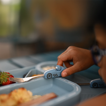 Children's Dinnerware Set - Powder Blue Racetrack