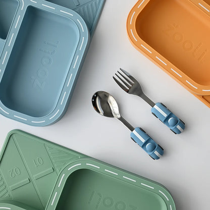 Children's Cutlery Set -Powder Blue Race Car