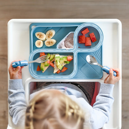 Children's Dinnerware Set - Powder Blue Racetrack