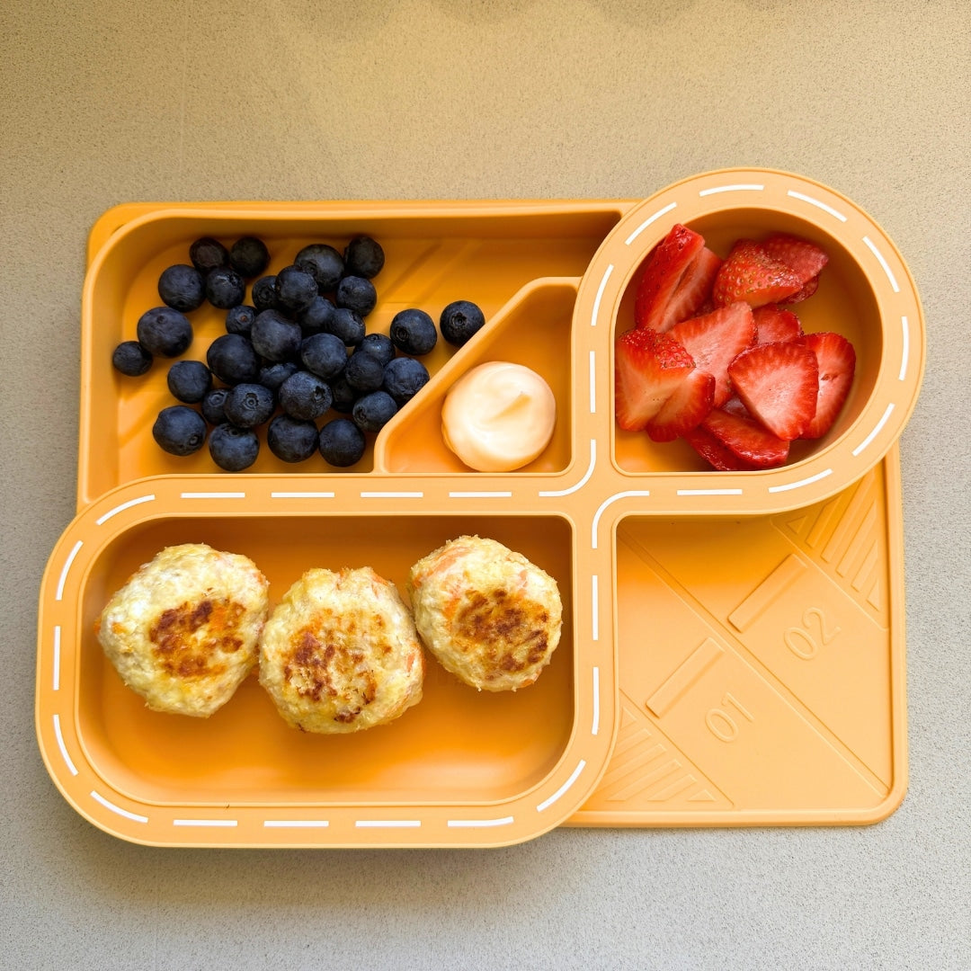 Children's Divided Plate & Placemat - Butterscotch Racetrack